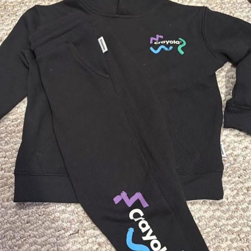 Crayola Black Outfit with Colorful Accents